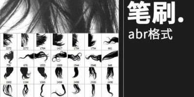 110款女士长发丝头发黑发笔触PS笔刷abr格式 110款女士长发丝头发黑发笔触PS笔刷abr格式