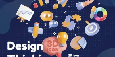 25款创意3D设计思维图标集高分辨率后期设计PNG素材 25款创意3D设计思维图标集高分辨率后期设计PNG素材