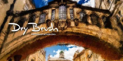 PS干性油画风动作 Dry Brush Brushes 一键生成复古油画大片 PS干性油画风动作 Dry Brush Brushes 一键生成复古油画大片