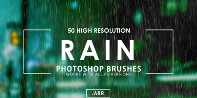 50款真实下雨雨水天气效果PS笔刷,一键添加逼真的大雨细雨效果! 50款真实下雨雨水天气效果PS笔刷,一键添加逼真的大雨细雨效果!