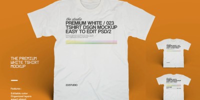 2款高级白色T恤短袖产品正反面VI贴图展示样机PSD设计素材 2款高级白色T恤短袖产品正反面VI贴图展示样机PSD设计素材