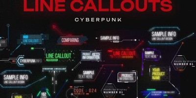 20款科技风指示文本框抽象HUD赛博朋克文字标题PSD模板素材 20款科技风指示文本框抽象HUD赛博朋克文字标题PSD模板素材