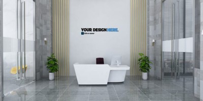 18款前台背景墙办公企业公司标志LOGO贴图样机效果PSD模板素材 18款前台背景墙办公企业公司标志LOGO贴图样机效果PSD模板素材