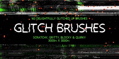 160款故障毛刺扭曲噪点信号嘈杂雪花屏效果复古PS笔刷工具素材 160款故障毛刺扭曲噪点信号嘈杂雪花屏效果复古PS笔刷工具素材