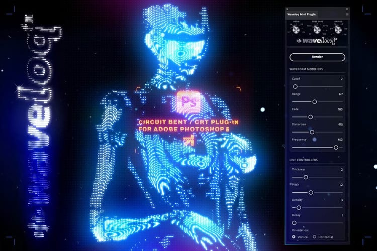 PS像素CRT数字电路扭曲故障模糊霓虹辉光特效插件 Waveloq v1.0.4 中英文版 PS像素CRT数字电路扭曲故障模糊霓虹辉光特效插件 Waveloq v1.0.4 中英文版