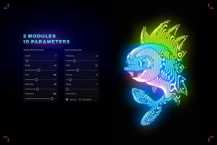PS像素CRT数字电路扭曲故障模糊霓虹辉光特效插件 Waveloq v1.0.4 中英文版 PS像素CRT数字电路扭曲故障模糊霓虹辉光特效插件 Waveloq v1.0.4 中英文版